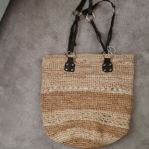Flora Bella Handcrafted Tan Tote Bag